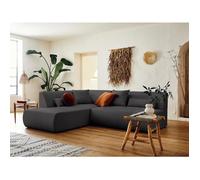 Lisa Design - Canapé Modulable d'angle Gauche - Onyx en Tissu - Sofa Gris Foncé 5 Places - Salon