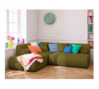 Onyx - canapé modulable d'angle gauche - 5 places - en tissu mailles 3D - Vert Olive Vert Olive G