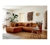 Onyx - canapé modulable d'angle gauche 5 places - en tissu - Rouille