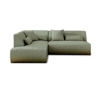 Onyx - canapé modulable d'angle gauche 5 places - en tissu - Vert sauge