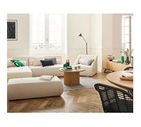 Onyx - canapé modulable d'angle gauche - 5 places - en velours côtelé - Beige Beige