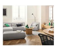 Onyx - canapé modulable d'angle gauche - 5 places - en velours côtelé - Gris clair