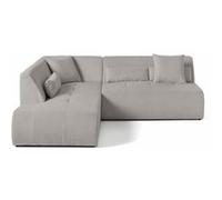 Onyx - canapé modulable d'angle gauche - 5 places - en velours côtelé - Gris clair