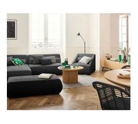 Onyx - canapé modulable d'angle gauche - 5 places - en velours côtelé - Gris foncé