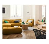 Onyx - canapé modulable d'angle gauche - 5 places - en velours côtelé - Jaune Jaune