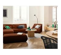 Onyx - canapé modulable d'angle gauche - 5 places - en velours côtelé - Terracotta