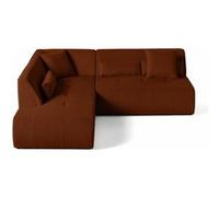 Onyx - canapé modulable d'angle gauche - 5 places - en velours côtelé - Terracotta Terracotta