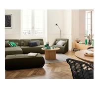 Onyx - canapé modulable d'angle gauche - 5 places - en velours côtelé - Vert