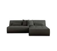 Lisa design – Canapé modulable d'angle réversible Onyx – Tissu 4 places Gris foncé