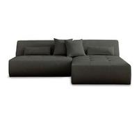 Lisa Design - Canapé Modulable d'angle Réversible Onyx en Tissu - Sofa Gris Foncé 4 Places - Salon