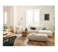 Onyx - canapé modulable d'angle réversible 4 places - en velours côtelé - Beige Beige