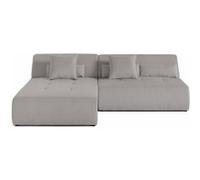 Onyx - canapé modulable d'angle réversible 4 places - en velours côtelé - Gris clair Gris clair