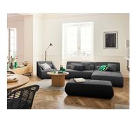 Onyx - canapé modulable d'angle réversible 4 places - en velours côtelé - Gris foncé Gris foncé
