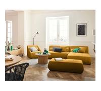 Onyx - canapé modulable d'angle réversible 4 places - en velours côtelé - Jaune