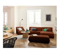 Onyx - canapé modulable d'angle réversible 4 places - en velours côtelé - Terracotta