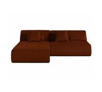 Onyx - canapé modulable d'angle réversible 4 places - en velours côtelé - Terracotta