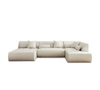 Onyx - canapé modulable panoramique d'angle droit 7 places - en tissu - Beige