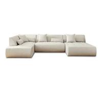 Onyx - canapé modulable panoramique d'angle gauche 7 places - en tissu - Beige Beige