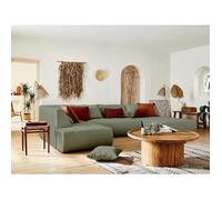 Onyx - canapé modulable panoramique d'angle gauche 7 places - en tissu - Vert sauge