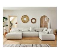 Onyx - canapé panoramique d'angle droit 7 places - en tissu - Beige