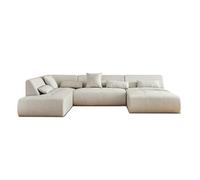 Onyx - canapé panoramique d'angle gauche 7 places - en tissu - Beige