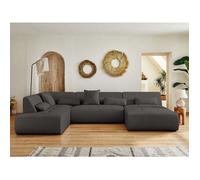 Onyx - canapé panoramique d'angle gauche 7 places - en tissu - Gris foncé
