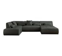Onyx - canapé panoramique d'angle gauche 7 places - en tissu - Gris foncé Gris foncé G