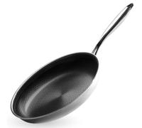 Onyx Cookware Poêle à frire, 24 cm, avec revêtement à induction, pour tous les types de feux, surface anti-adhésive résistante aux rayures, 3 couches d'acier inoxydable/aluminium, passe au four