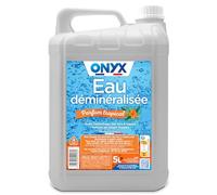 Onyx - Eau Déminéralisé - Parfum Tropical - Évite l'Entartrage - 5L | Fer à Repasser, Lisseur Vapeur, Décolleuse à Papier Peint, Auto - 100% d'Ingrédients d'Origine Naturelle - Fabriqué en France