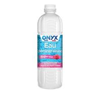 Onyx - Eau Déminéralisée - Fer à Repasser, Lisseur à Vapeur, Décolleuse à Papier Peint, Auto - 100% d’Ingrédients d’Origine Naturelle - Fabrication Française - 1L - Parfum Rose