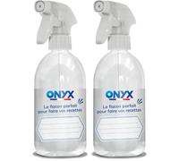 Onyx - Flacon Pulvérisateur Vide Rechargeable 500 mL avec Étiquette Inscriptible et Indicateur de Dosage - Spray Multi-Usages pour Produits Ménagers, Jardinage et Entretien - Fabrication Française