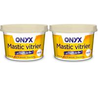 Onyx - Mastic Vitrier Beige à l’Huile de Lin - Pose et Étanchéité Vitrage sur Châssis en Bois - 1kg (Lot de 2)
