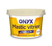 Onyx Mastic vitrier Beige à l'huile de lin – Pose et étanchéité vitrage châssis bois – 1 kg