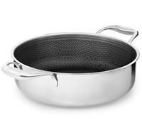 ONYX Sauteuse 32 cm, 7 l, avec bord haut, compatible avec tous les types de feux, surface anti-adhésive résistante aux rayures, 3 couches d'acier inoxydable/aluminium, sans PFAS et passe au four