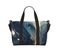 Onyx Stone Sac à main imprimé bleu pâle Sac à bandoulière Oxford Sac à bandoulière décontracté Sac de week-end Sac de rangement grande capacité, noir, One Size