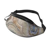 Onyx Stone Sac banane bleu pâle pour homme et femme, sac banane en polyester imprimé pour voyage, marche, sport avec sangle réglable, Noir , Taille unique