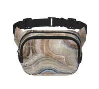 Onyx Stone Sac banane carré double couche Bleu pâle Sac de poitrine Sac à bandoulière Sac à bandoulière Sac de course à pied Voyage Randonnée, Noir , Taille unique