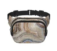 Onyx Stone Sac banane unisexe carré double couche imprimé bleu pâle accessoire d'entraînement de voyage, noir, taille unique, Noir, One Size