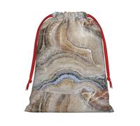 Onyx Stone Sac cadeau doux avec cordon de serrage et ruban rouge durable pour Noël Halloween pour adultes