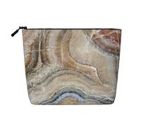 Onyx Stone Sac de maquillage imprimé bleu pâle Trousse de toilette de voyage, trousse de maquillage de voyage, étui de rangement de maquillage portable pour femmes, Noir , Taille unique