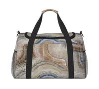 Onyx Stone Sac de voyage à main imprimé bleu pâle pour affaires personnelles, sac de sport et de fitness, voyage longue distance, Noir , Taille unique