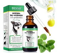 Onznoz Vermifuge Liquide pour Chien, Gouttes Vermifuges Naturelles À Base De Plantes pour Chiens, Favorise La Santé Et L'Hygiène Intestinale, Améliore La Digestion, Renforcement De L'Immunité 60Ml