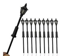 OO Lot de 10 lampadaires LED de calibre OO pour modélisme, lampadaires en plastique avec fils pour trains à l'échelle 1:72 et accessoires de diorama