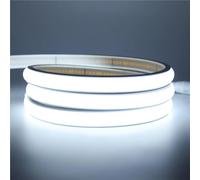 OOAEWBPSA Bande LED COB étanche 0,5 à 20 m 12 V/24 V | 320 LED haute densité, ruban néon flexible, éclairage intérieur et extérieur (blanc, 12 V 5 m)