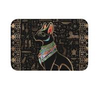 OOAHJEID Paillasson Absorbant Tapis de Porte d'entrée antidérapant et imperméable Motif Chat égyptien Bastet déesse de l'Égypte Ancienne paillasson d'extérieur Tapis de Salle de Bain