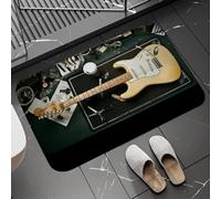 OOAHJEID Paillasson Absorbant Tapis de Porte Fender à Motif de Guitare pour Salle de Bain Cuisine Couloir entrée Tapis antidérapant Salon décoration d'intérieur