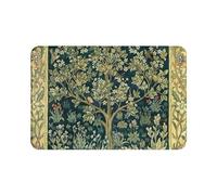 OOAHJEID Paillasson Absorbant Tapis en Flanelle antidérapant avec Motif Arbre de Vie William Morris - Tapis Absorbant pour la Maison la Salle de Bain la Baignoire la Douche - Lavable