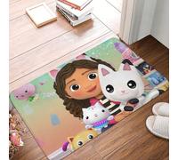 OOAHJEID Paillasson Maison de poupée Gabbys, Tapis antidérapant pour intérieur et Absorbant, Pattes de Chat Gabby Pandy, Cuisine et Chambre à Coucher