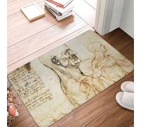 OOAHJEID Paillasson Tapis de Sol antidérapant « Croquis d'un Vieil Homme » de Léonard de Vinci