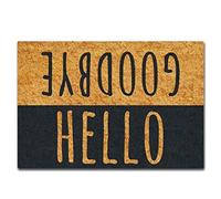 OOAHJEID Paillassons pour entrée Tapis de Porte antidérapant créatif décoratif pour la Maison Tapis d'entrée Hello Goodbye Tapis d'intérieur et d'extérieur paillasson en Flanelle